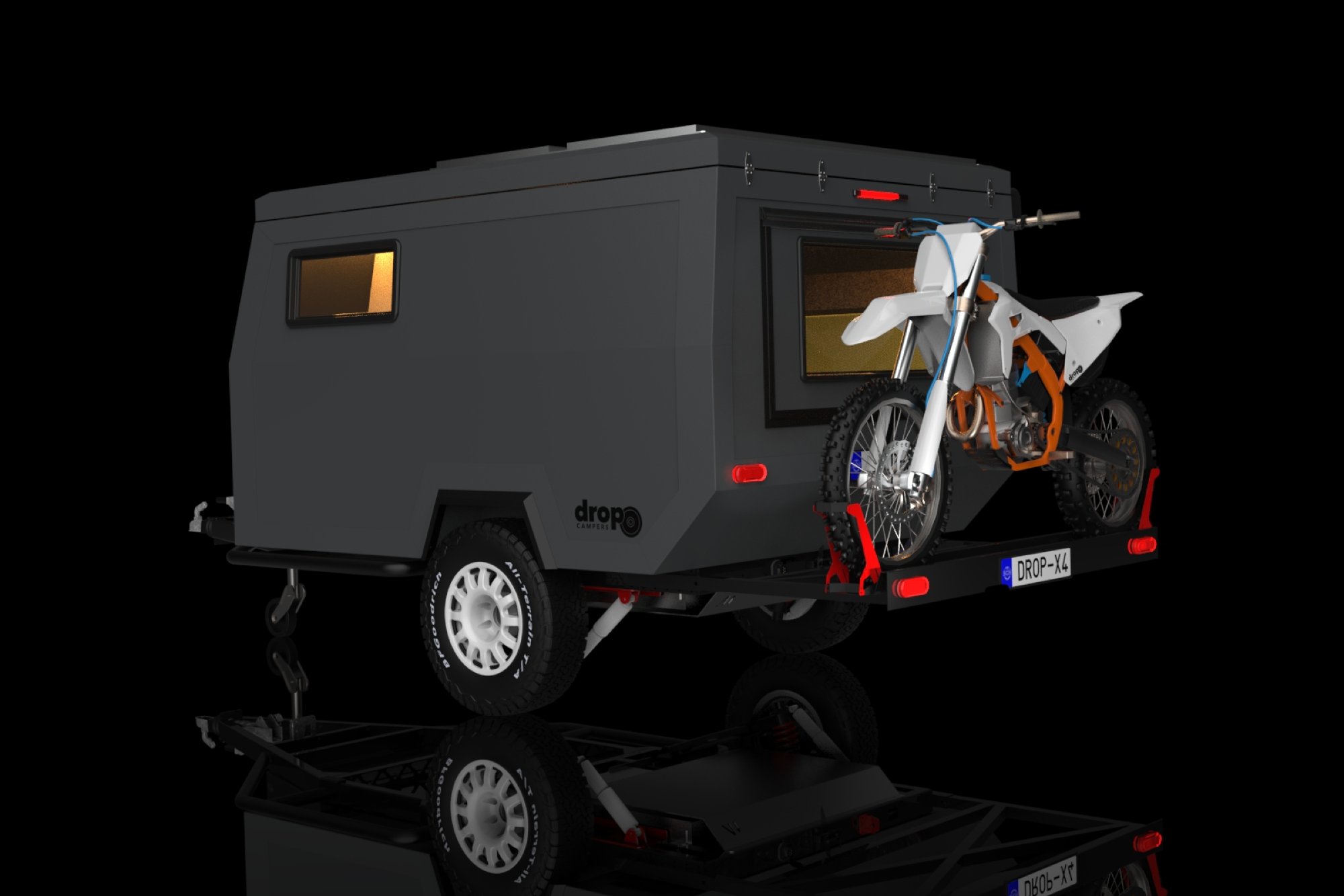 Drop X4 Hybrid Extreme camper trailer offgrid