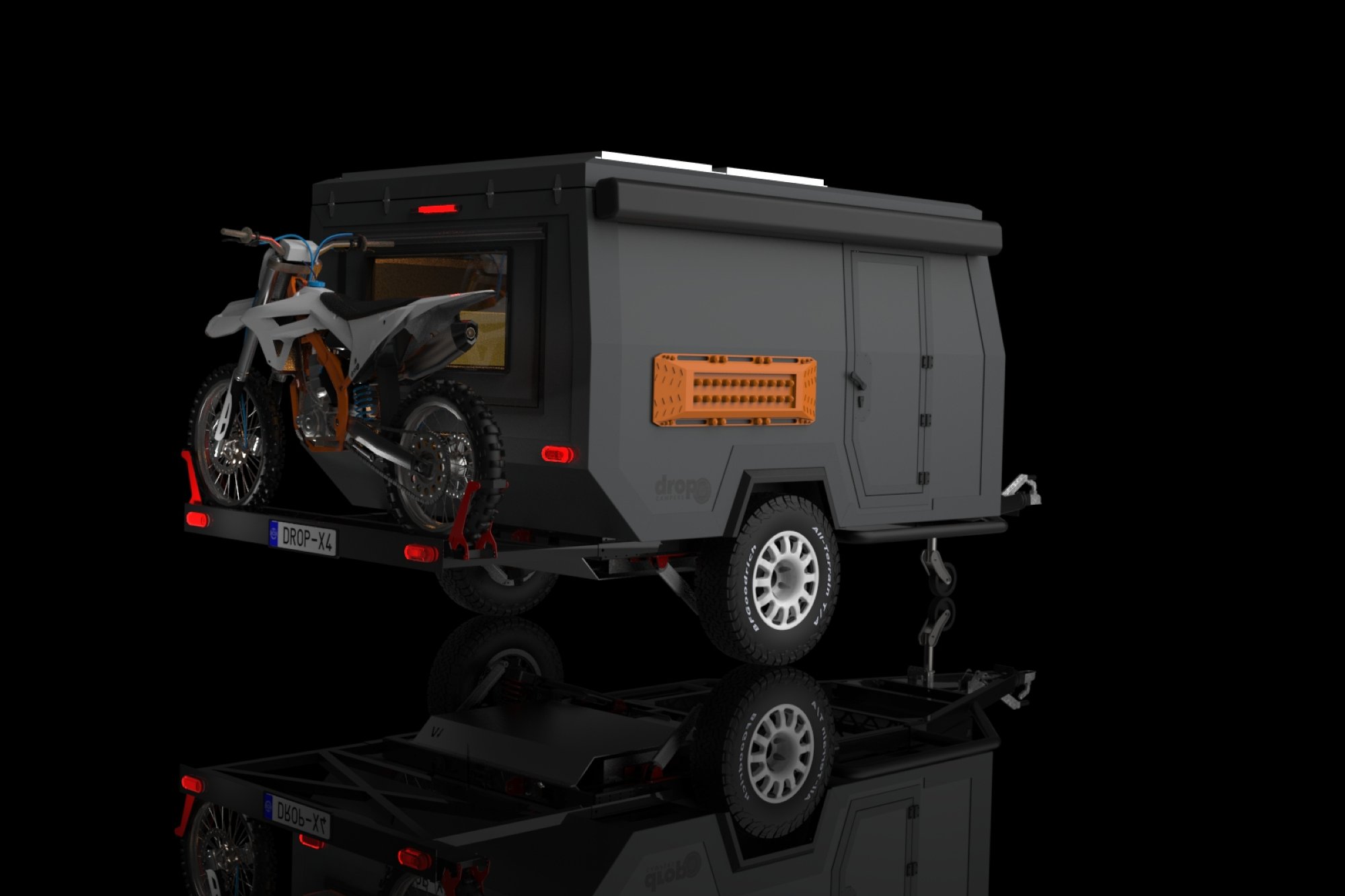 Drop X4 Hybrid camper trailer offgrid