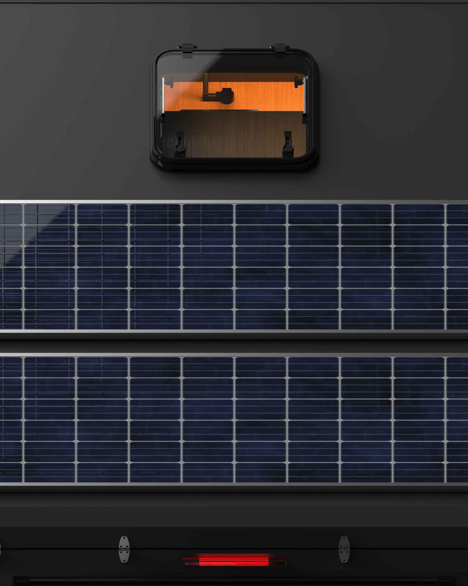 Drop X4 Hybrid Extreme camper trailer solar panels